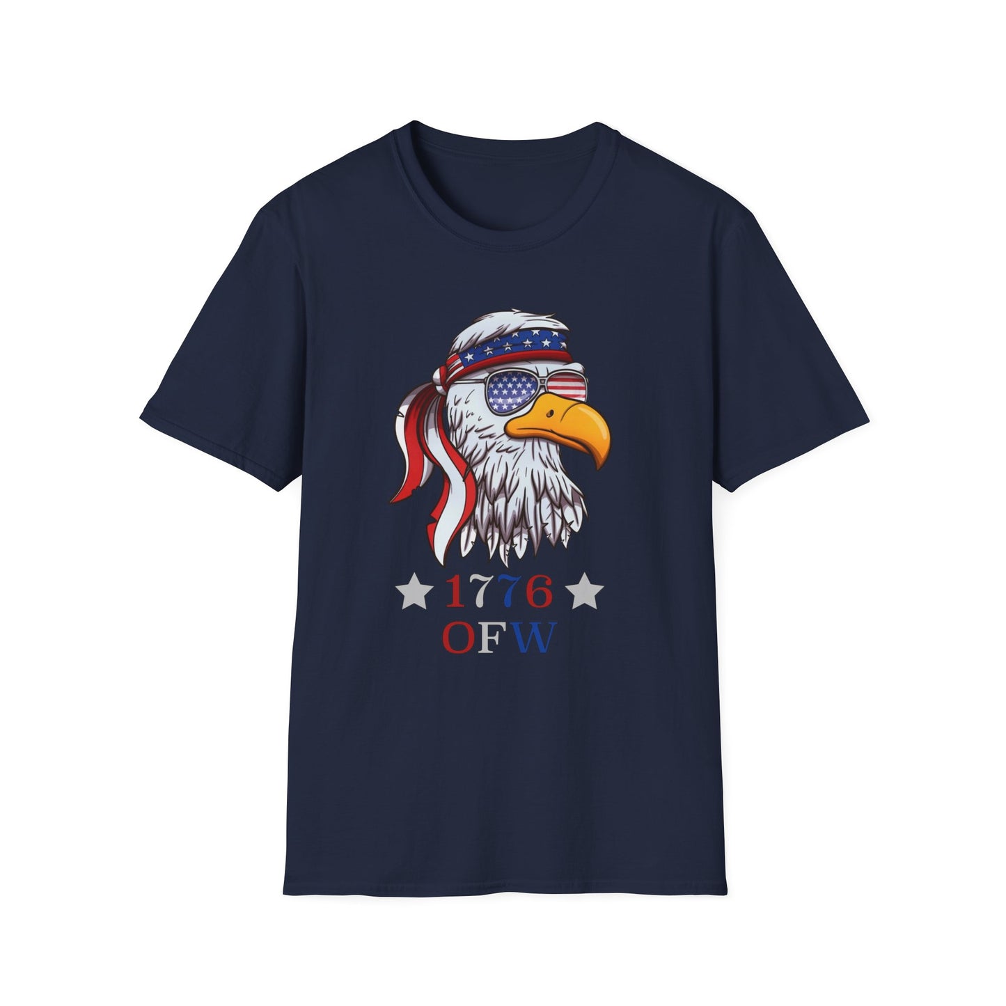 1776 OFW Patriotic Eagle T-Shirt — American Flag Bald Eagle Tee