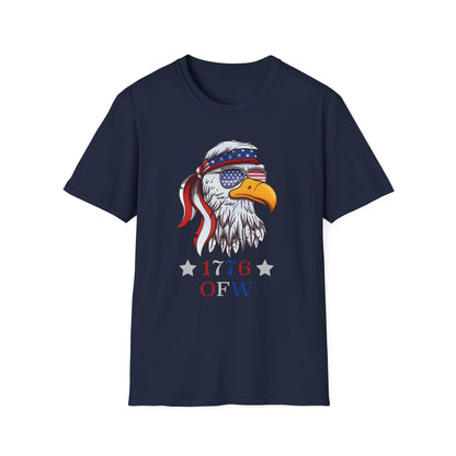 1776 OFW Patriotic Eagle T-Shirt — American Flag Bald Eagle Tee