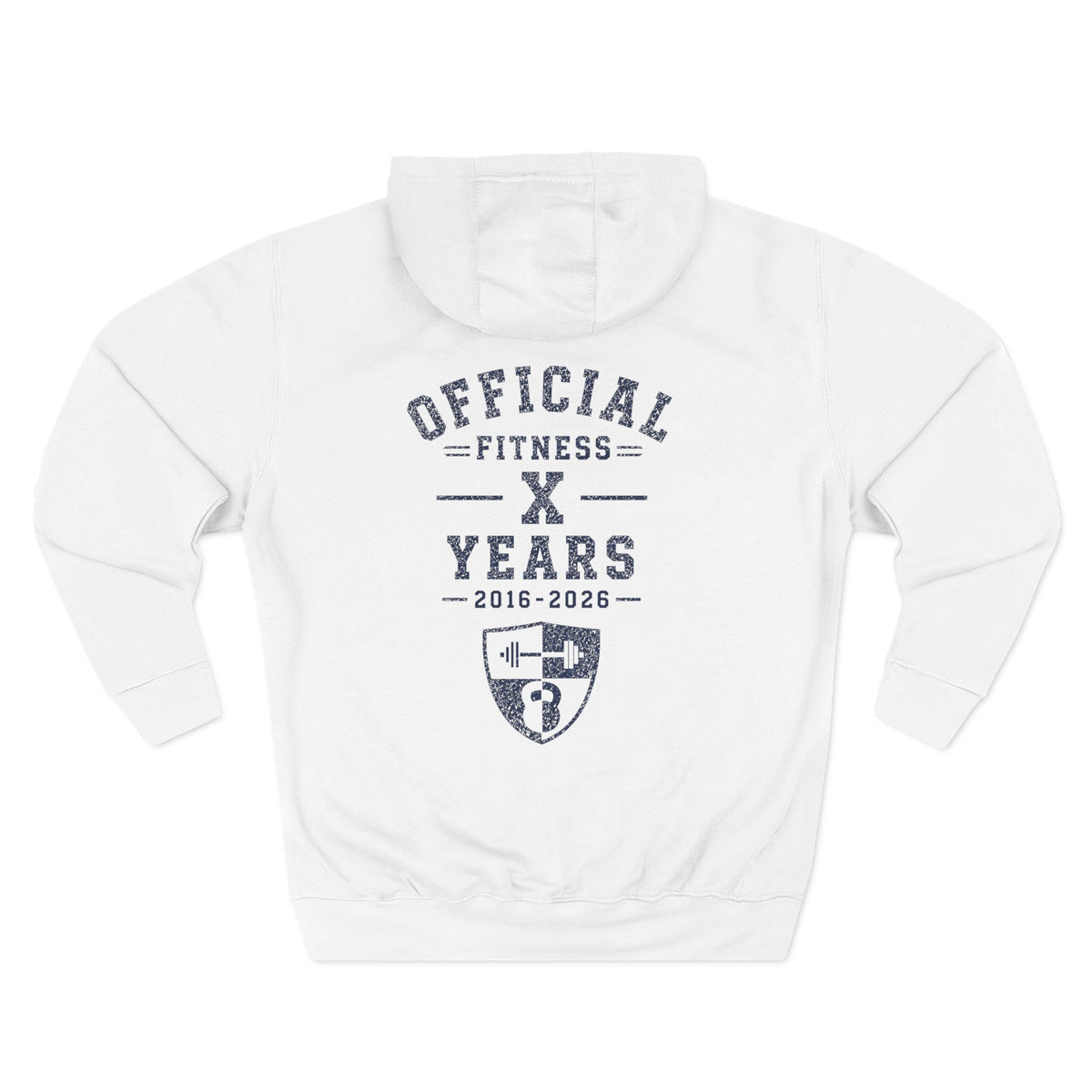 Fitness 10-Year Anniversary Hoodie — “Official Fitness X Years” Logo Pullover