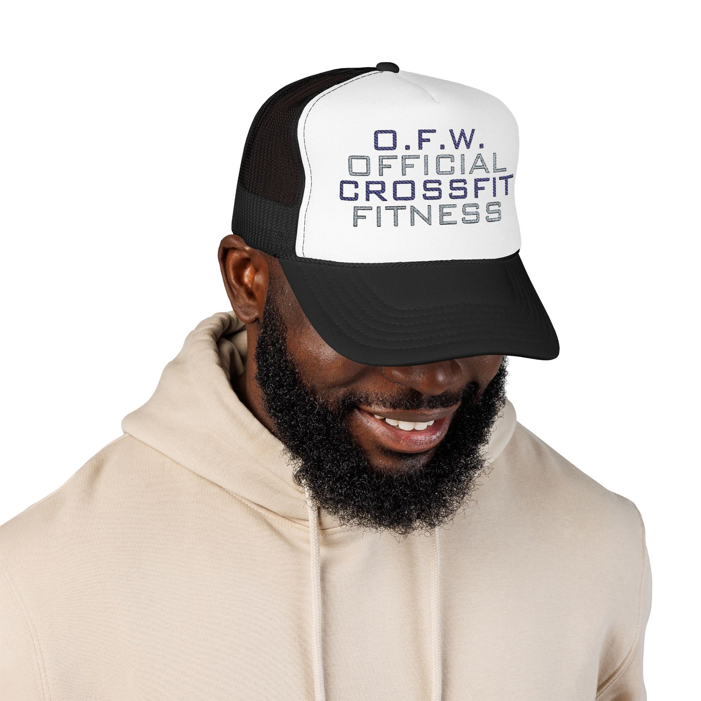 Embroidered Official CrossFit Fitness Foam Trucker Hat - O.F.W. Retro Athletic Cap