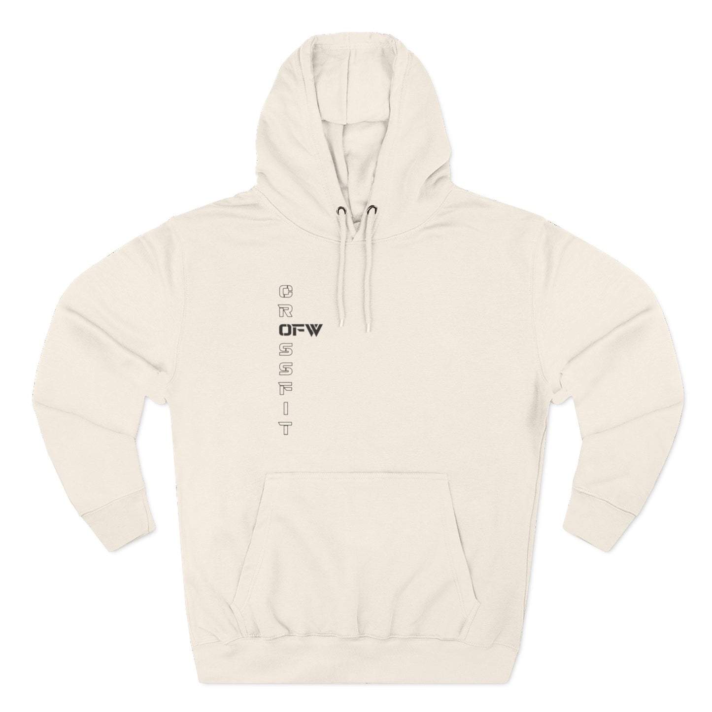 OFW CrossFit Flag Hoodie — Distressed American Flag with Barbell Shield