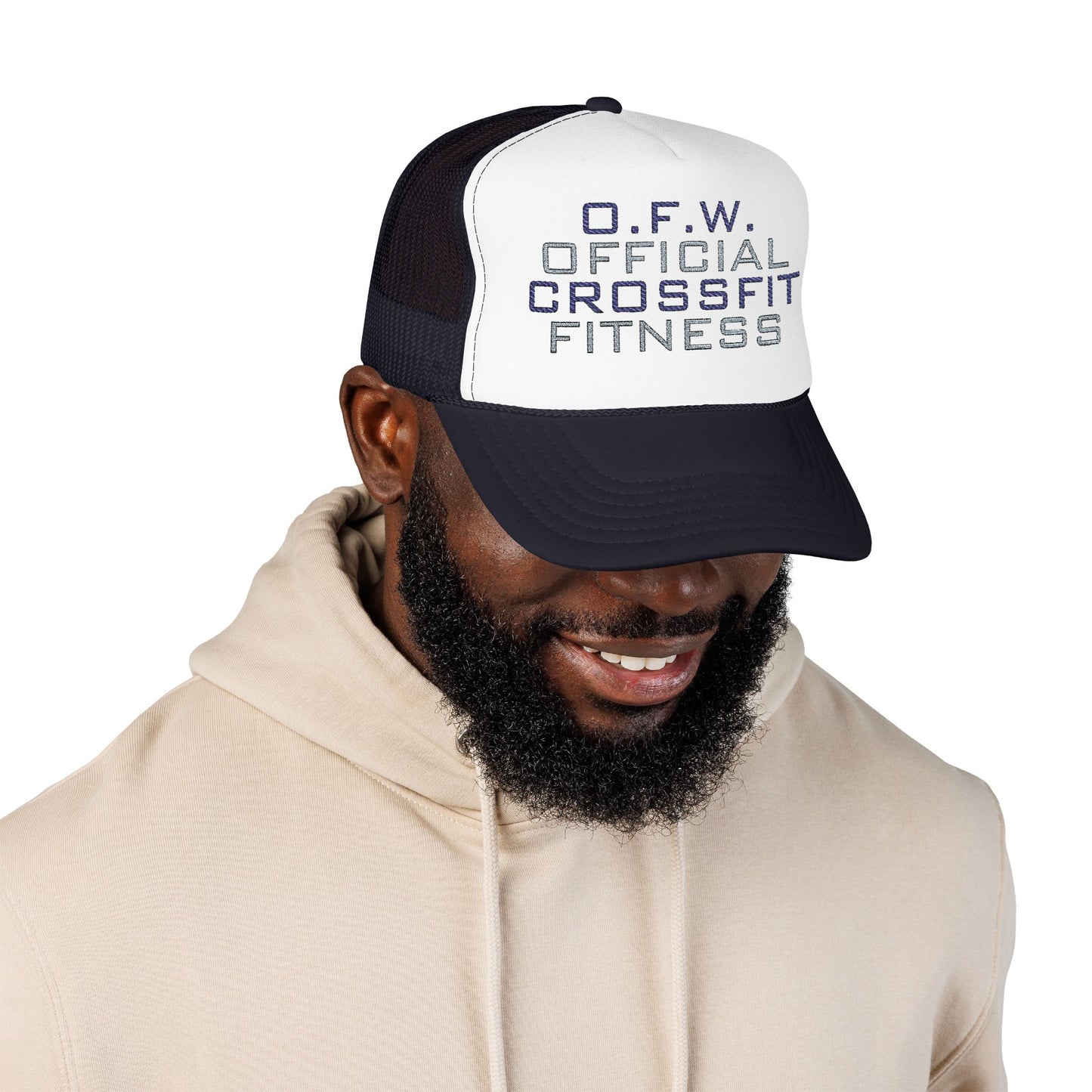 Embroidered Official CrossFit Fitness Foam Trucker Hat - O.F.W. Retro Athletic Cap
