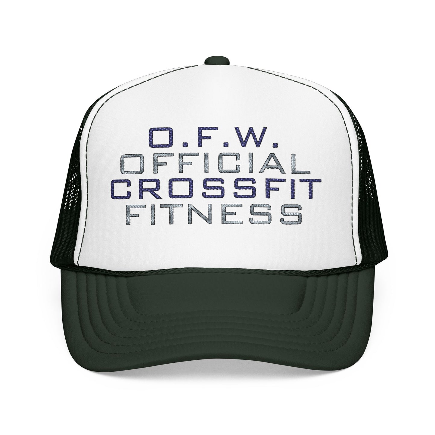Embroidered Official CrossFit Fitness Foam Trucker Hat - O.F.W. Retro Athletic Cap