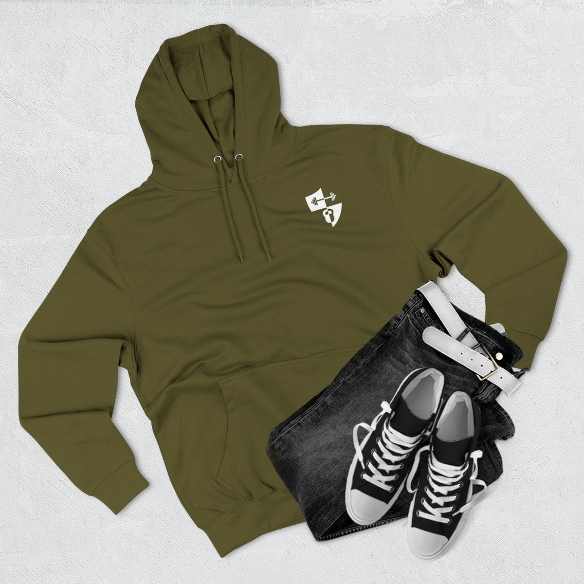 Anniversary Hoodie — Small Chest Logo Fleece Pullover
