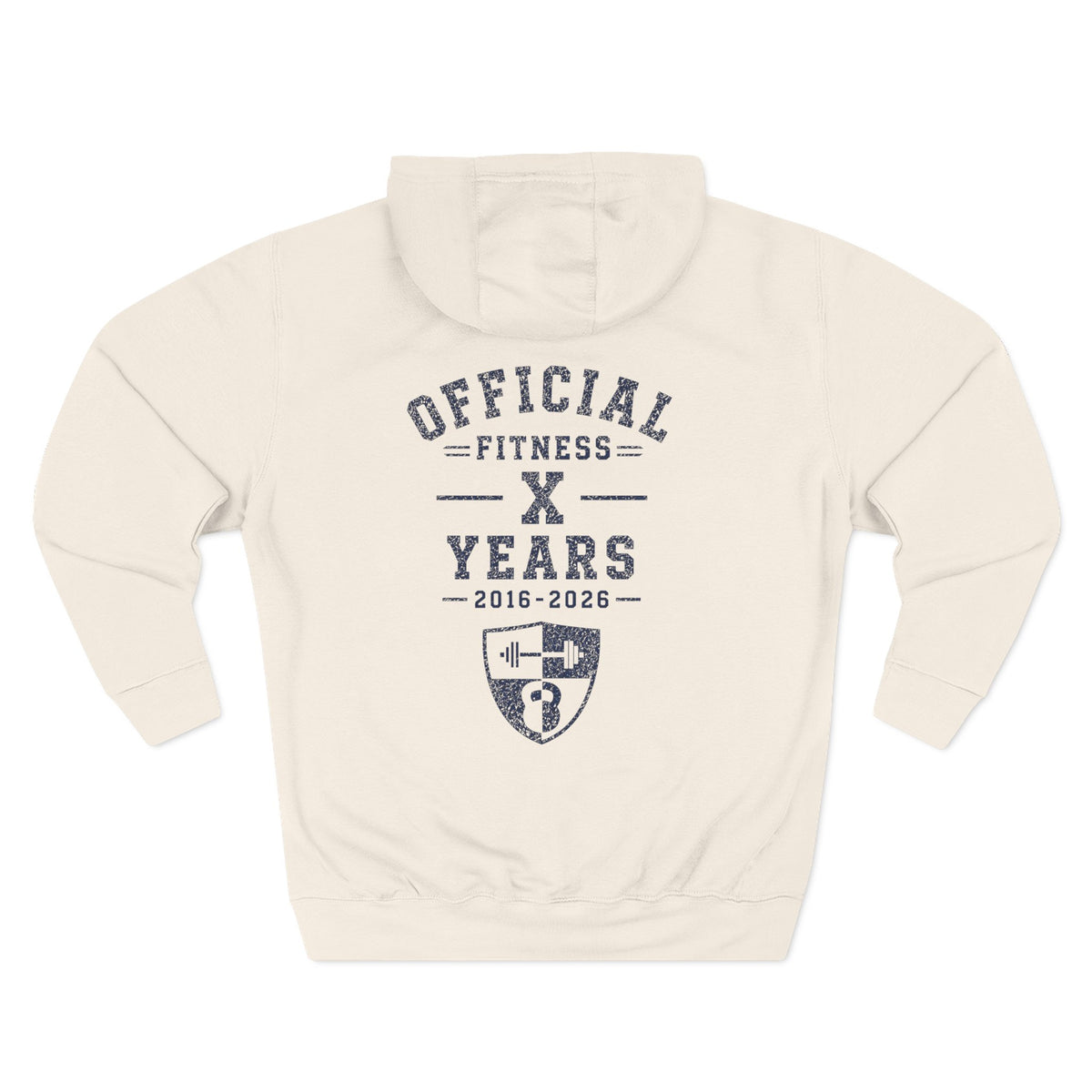 Fitness 10-Year Anniversary Hoodie — “Official Fitness X Years” Logo Pullover