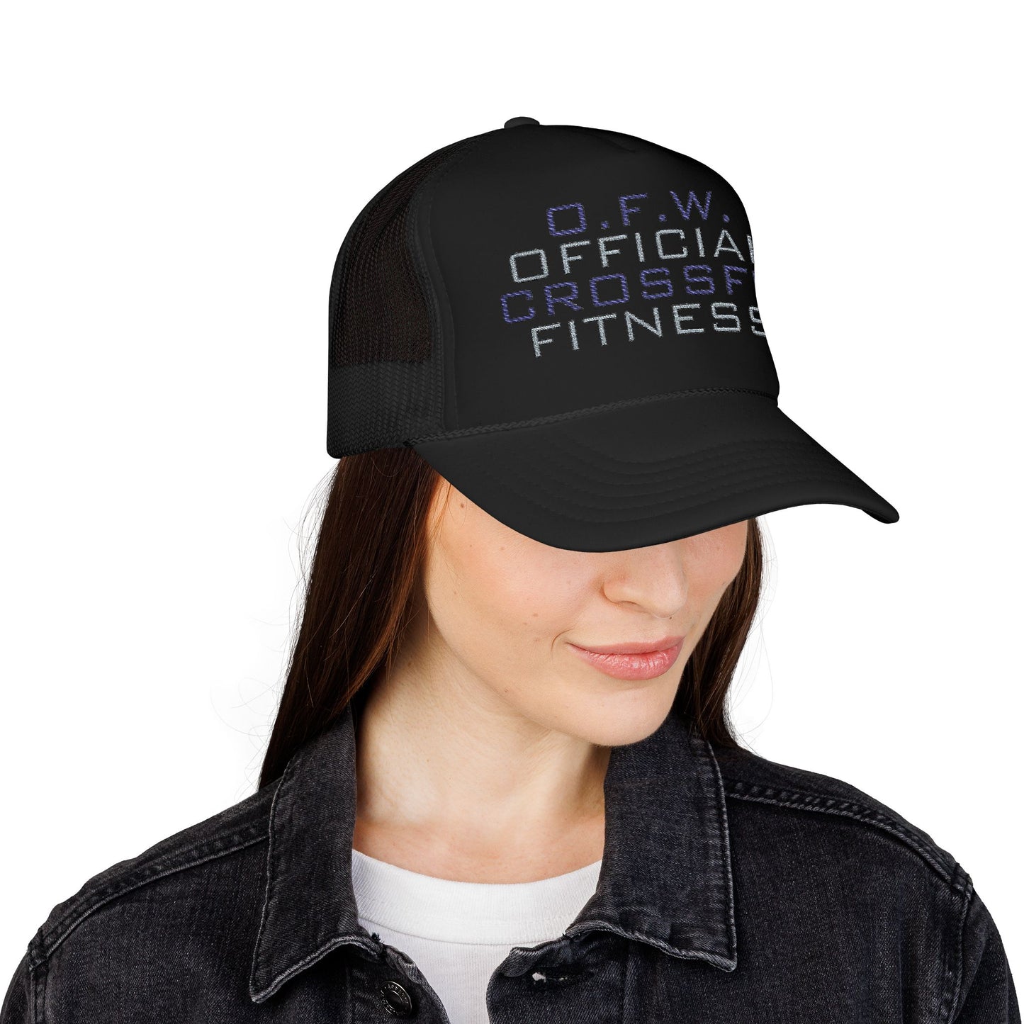 Embroidered Official CrossFit Fitness Foam Trucker Hat - O.F.W. Retro Athletic Cap