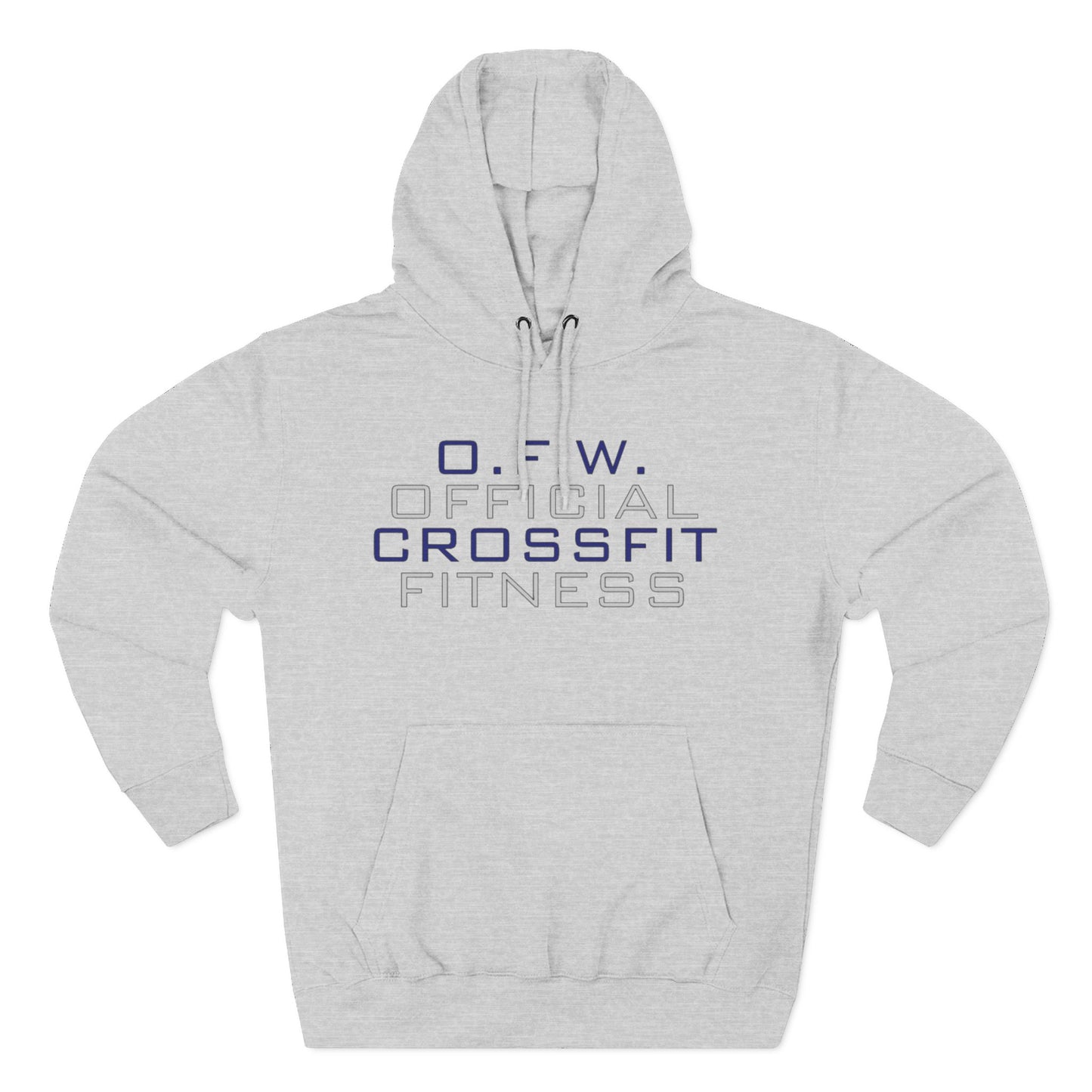 Official CrossFit Fitness Hoodie — O.F.W. Gym Pullover with Kettlebell & Barbell Crest