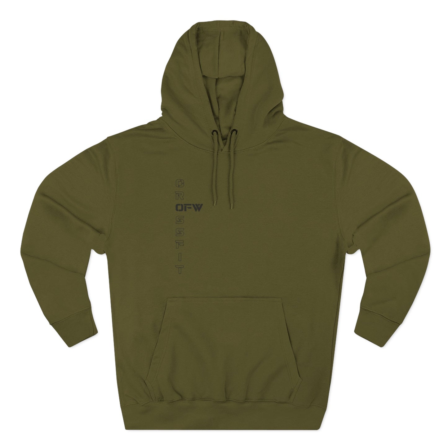 OFW CrossFit Flag Hoodie — Distressed American Flag with Barbell Shield
