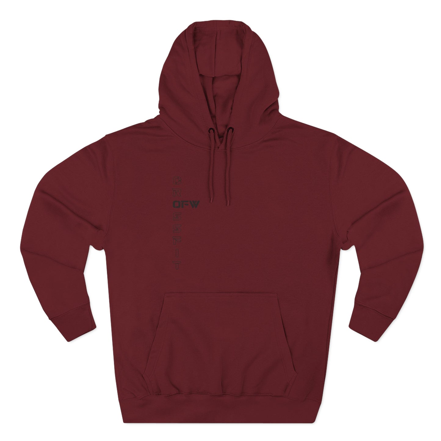 OFW CrossFit Flag Hoodie — Distressed American Flag with Barbell Shield