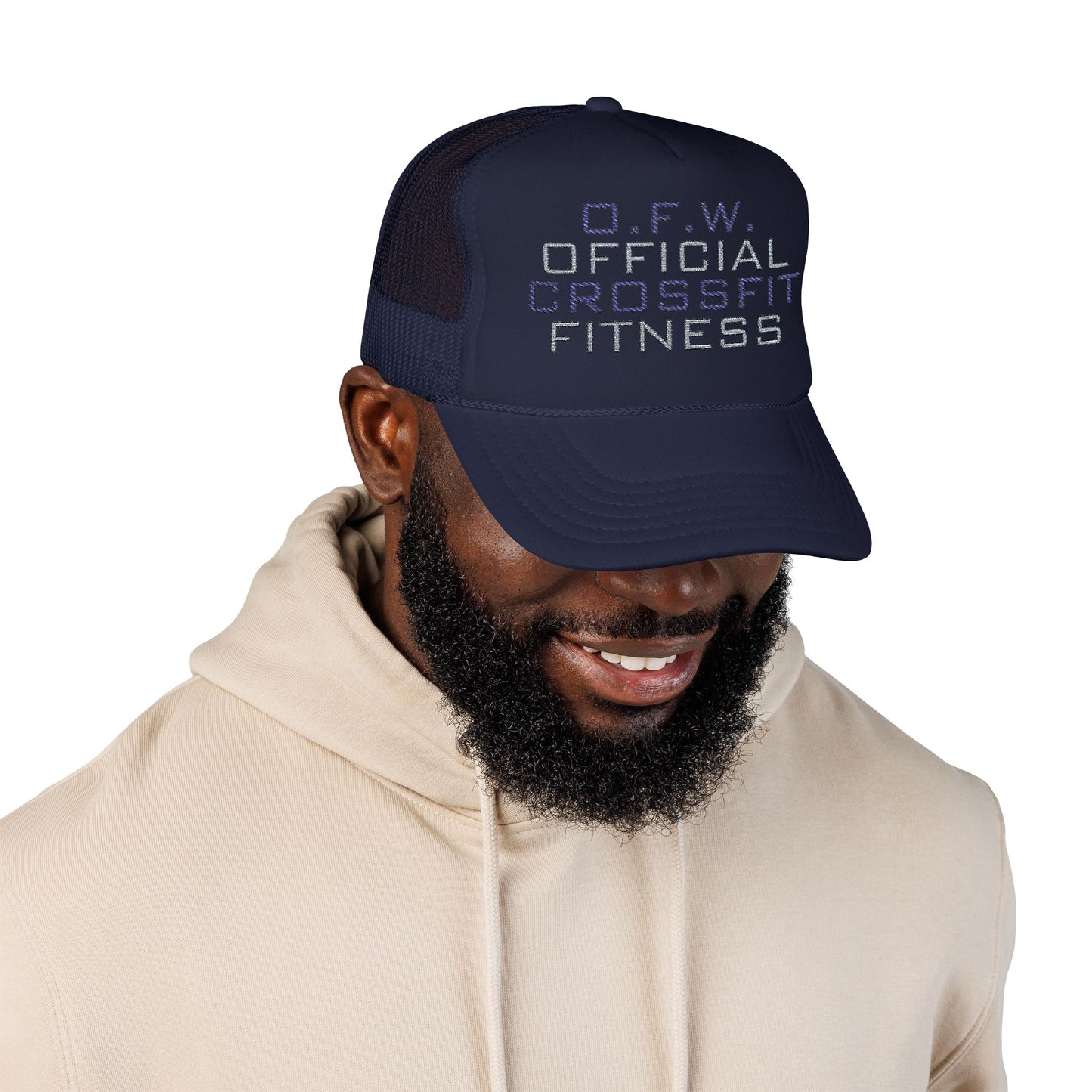 Embroidered Official CrossFit Fitness Foam Trucker Hat - O.F.W. Retro Athletic Cap