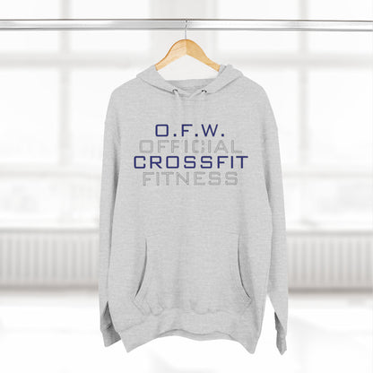 Official CrossFit Fitness Hoodie — O.F.W. Gym Pullover with Kettlebell & Barbell Crest