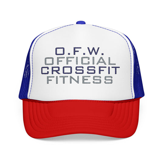 Embroidered Official CrossFit Fitness Foam Trucker Hat - O.F.W. Retro Athletic Cap