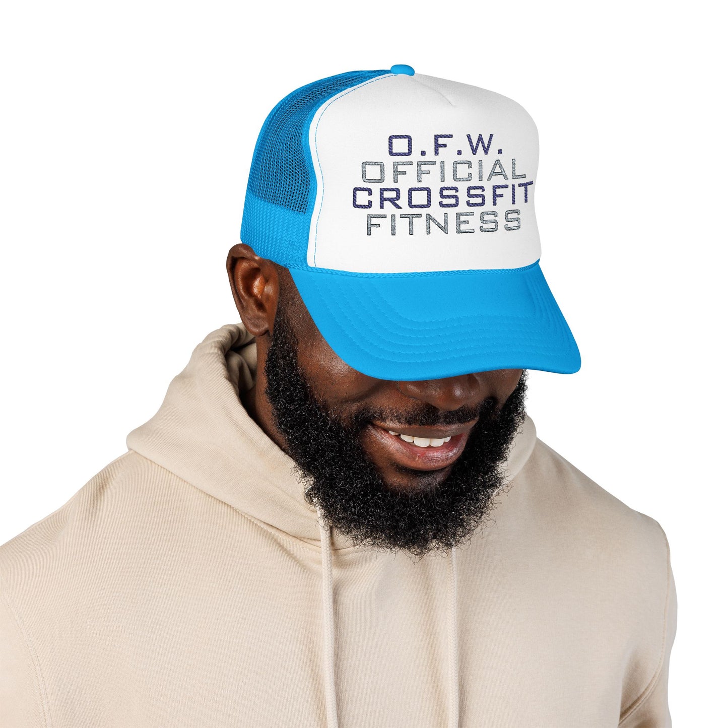 Embroidered Official CrossFit Fitness Foam Trucker Hat - O.F.W. Retro Athletic Cap