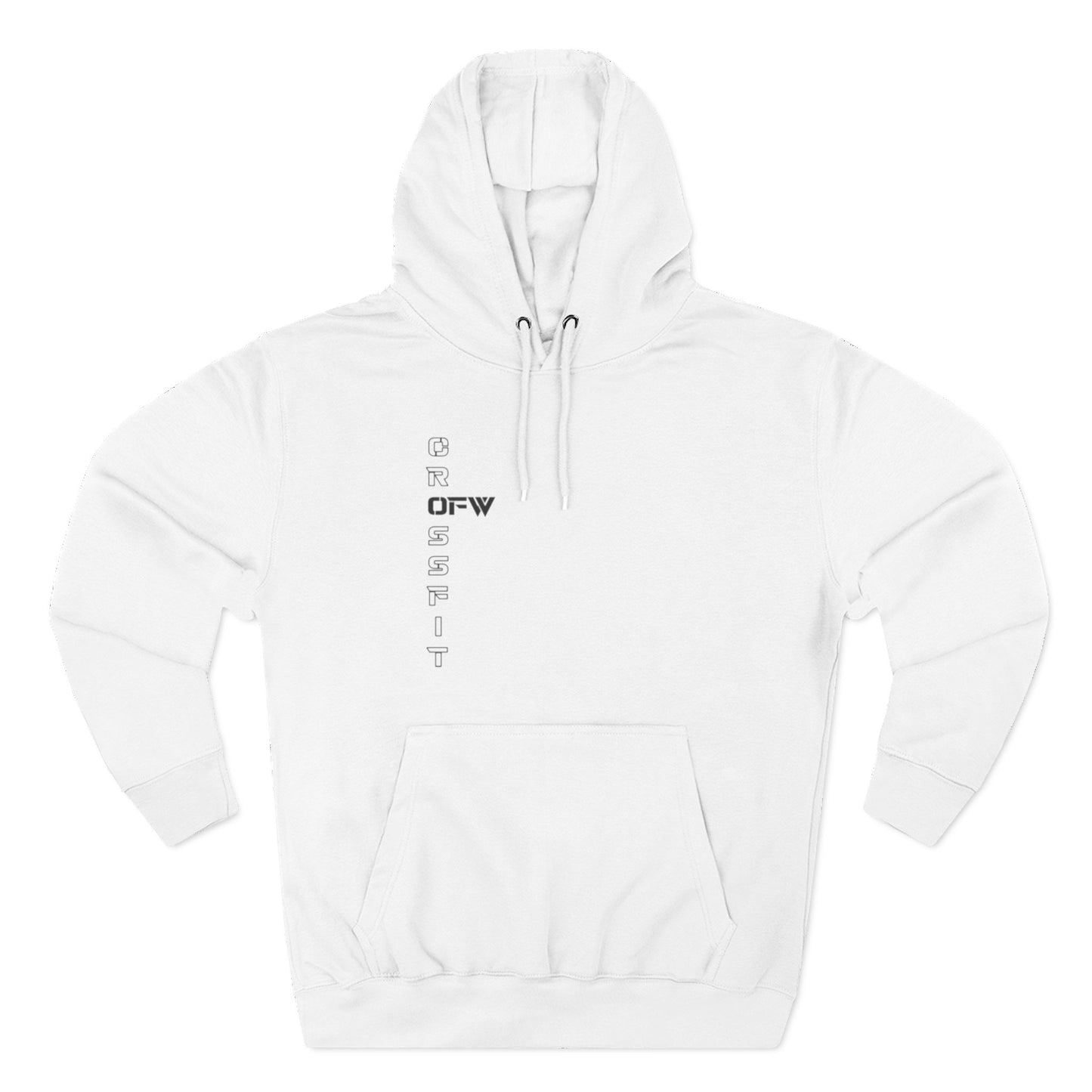 OFW CrossFit Flag Hoodie — Distressed American Flag with Barbell Shield