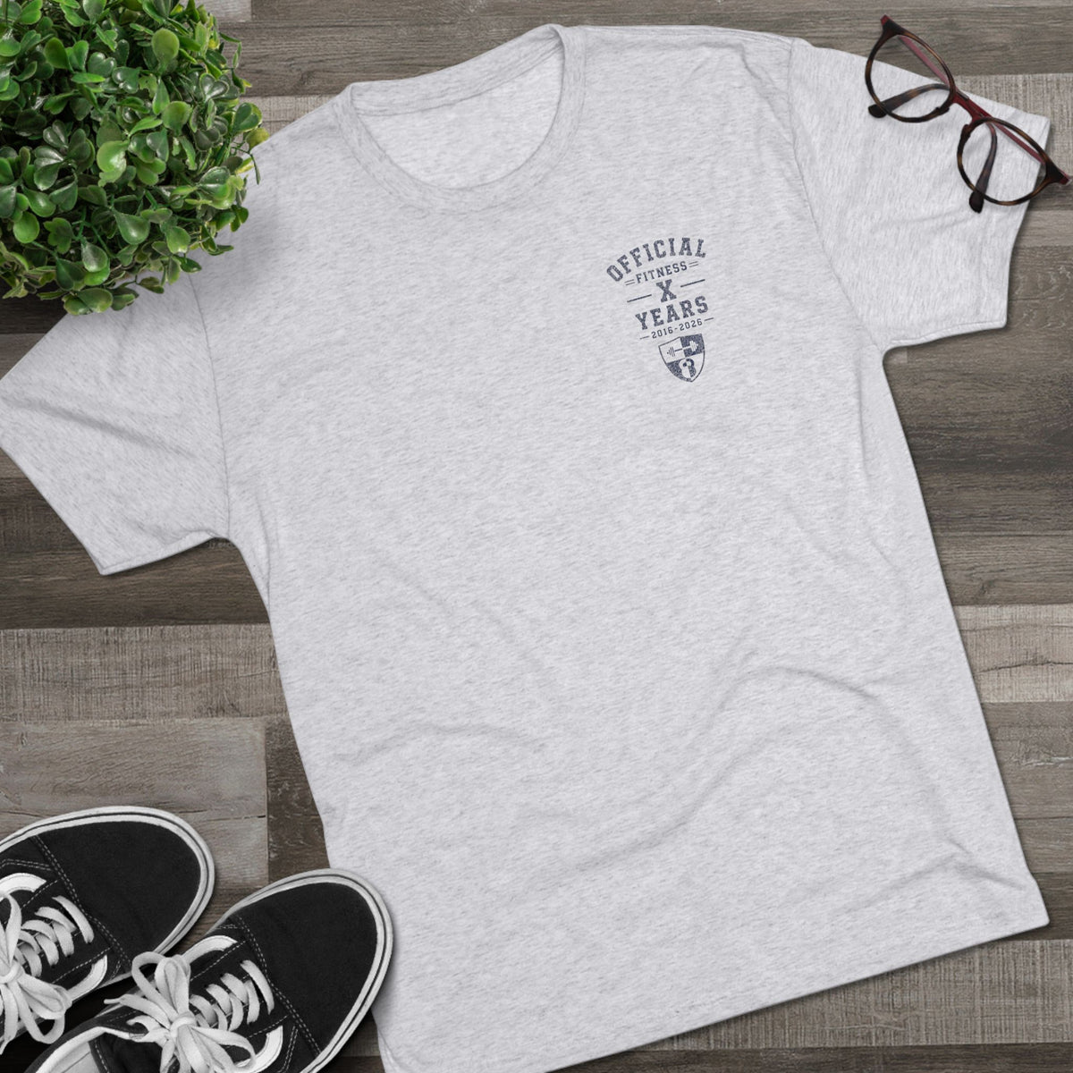 Crew Tee — 'Official' Ten Year Anniversary Vintage Shield Logo Chest Pocket T‑Shirt