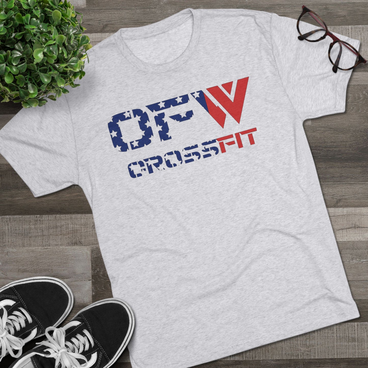 OFW CrossFit Patriotic Tee — American Flag Workout Shirt