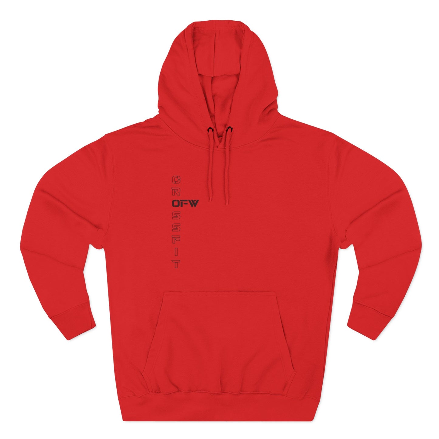 OFW CrossFit Flag Hoodie — Distressed American Flag with Barbell Shield