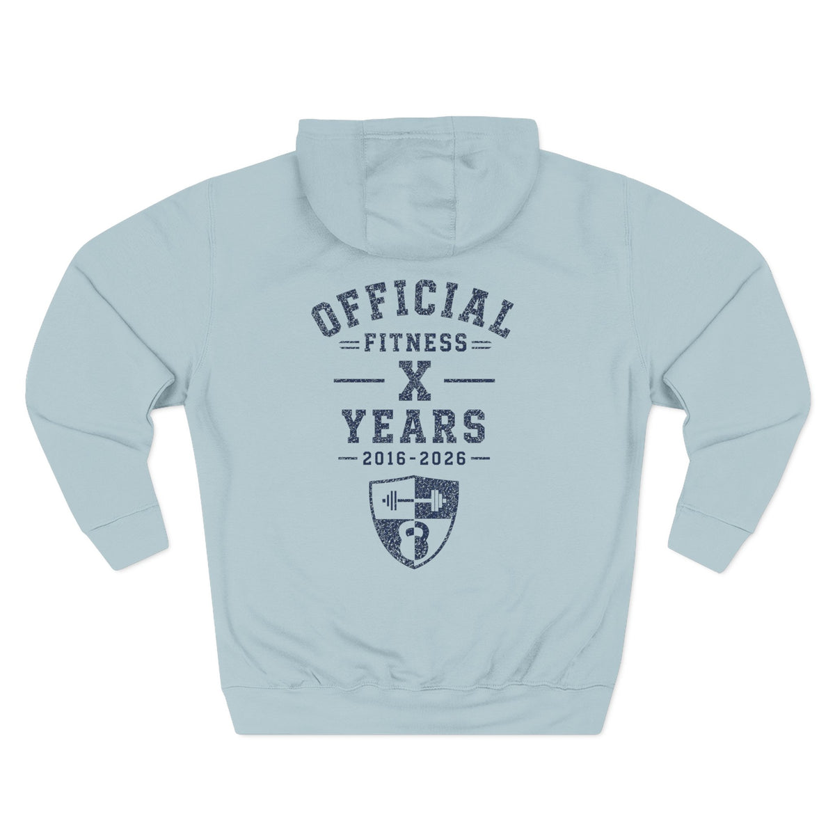 Fitness 10-Year Anniversary Hoodie — “Official Fitness X Years” Logo Pullover