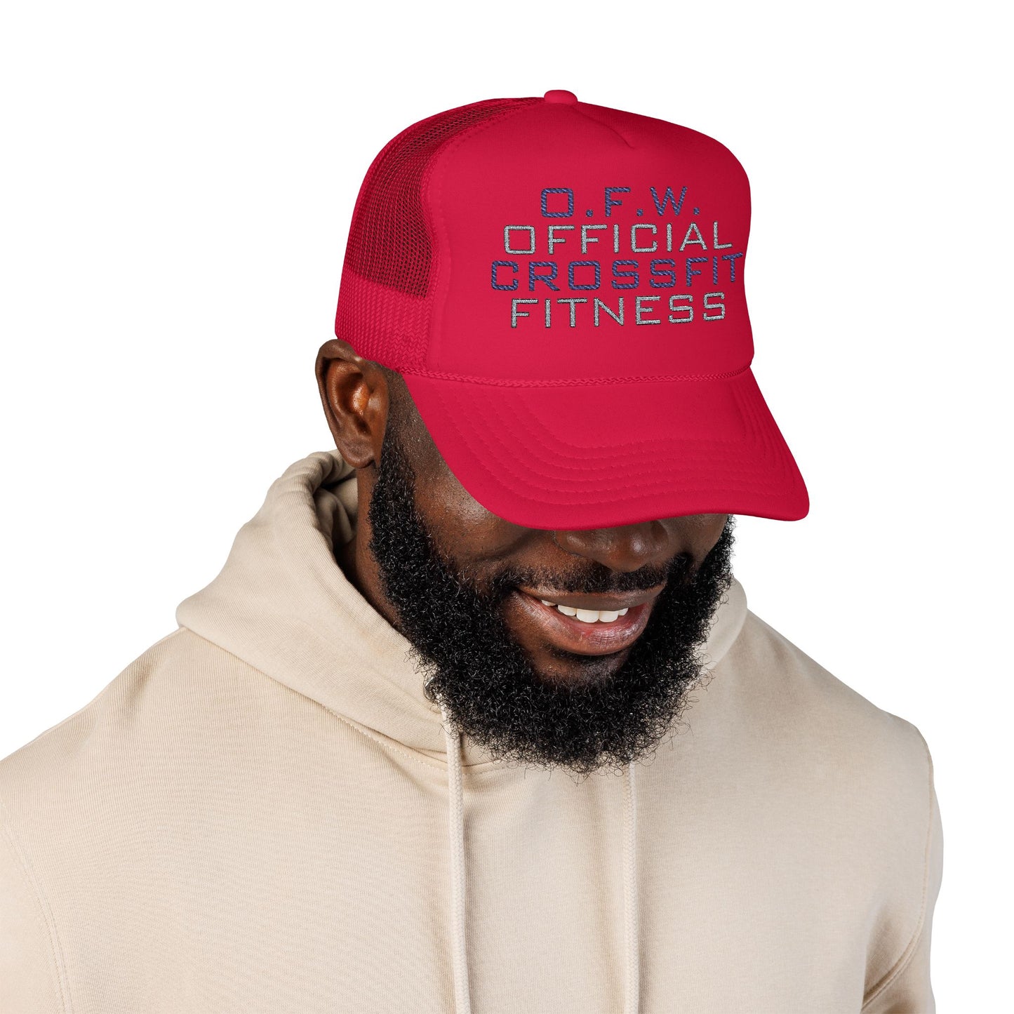 Embroidered Official CrossFit Fitness Foam Trucker Hat - O.F.W. Retro Athletic Cap