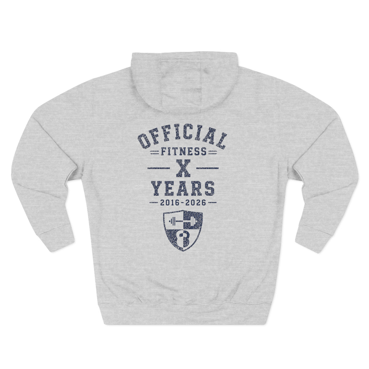 Fitness 10-Year Anniversary Hoodie — “Official Fitness X Years” Logo Pullover