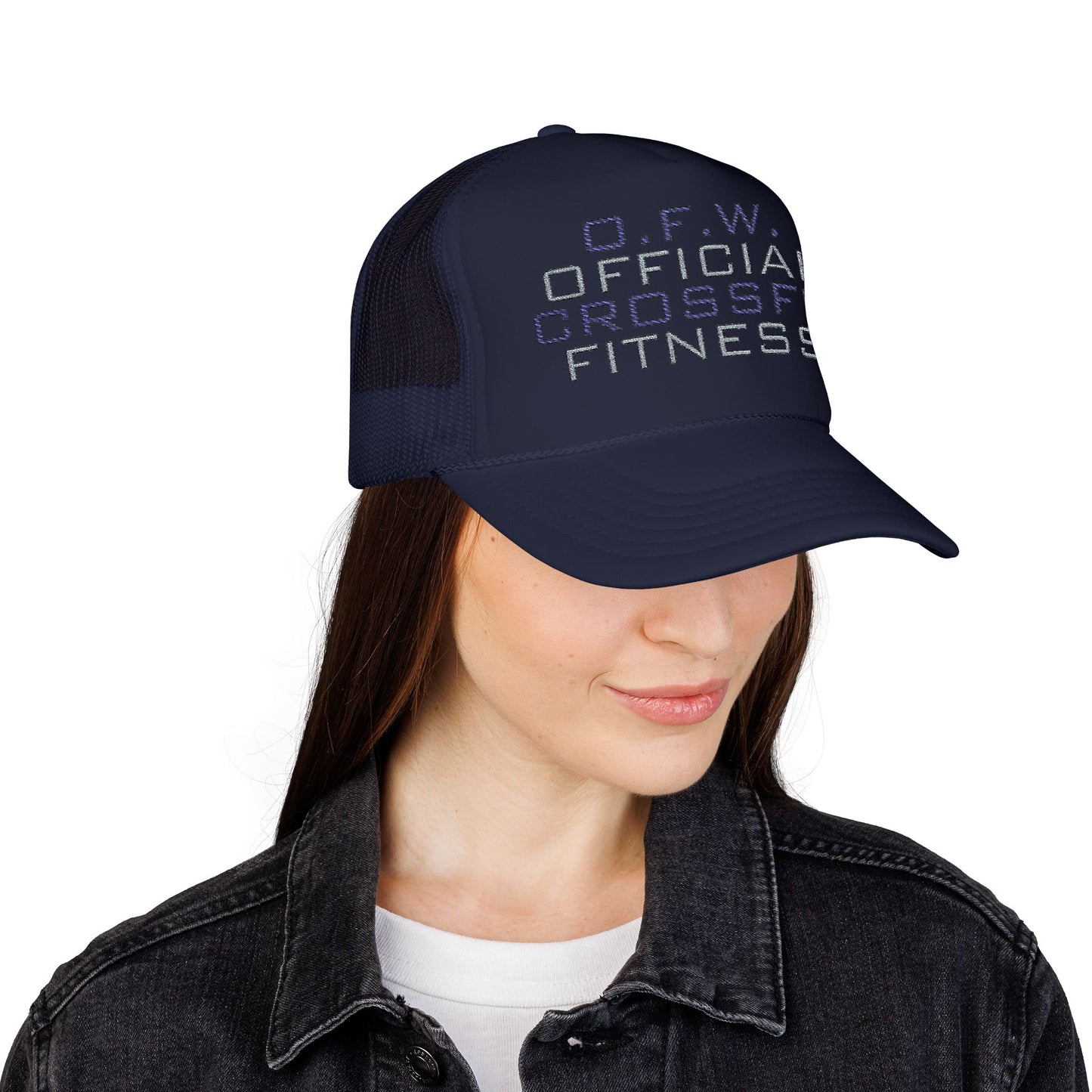 Embroidered Official CrossFit Fitness Foam Trucker Hat - O.F.W. Retro Athletic Cap