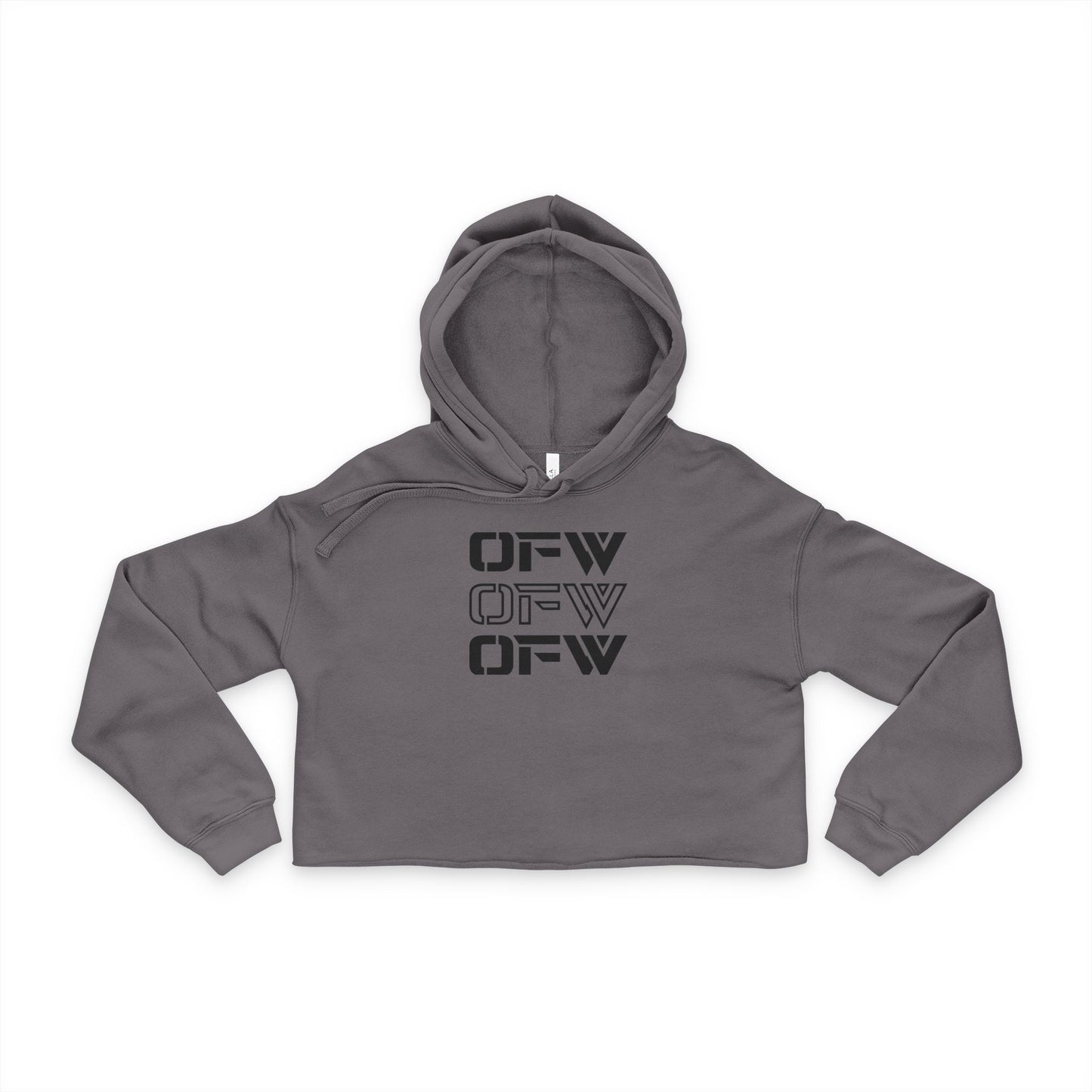 Cropped Hoodie — Subtle Monochrome Geometric Logo for Women's Streetwear