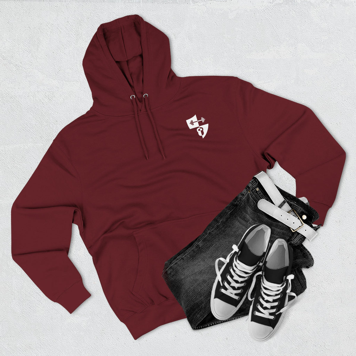 Anniversary Hoodie — Small Chest Logo Fleece Pullover