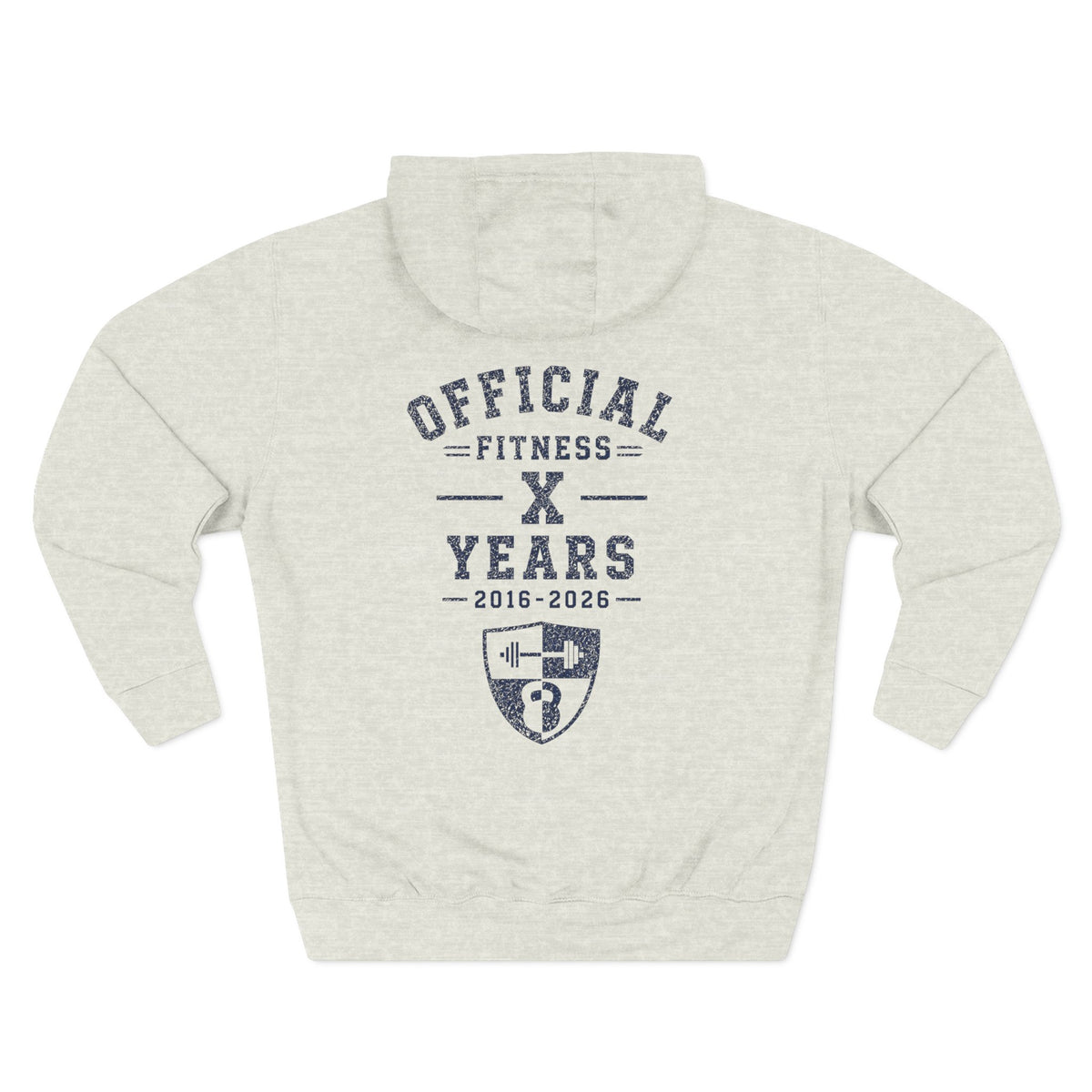Fitness 10-Year Anniversary Hoodie — “Official Fitness X Years” Logo Pullover
