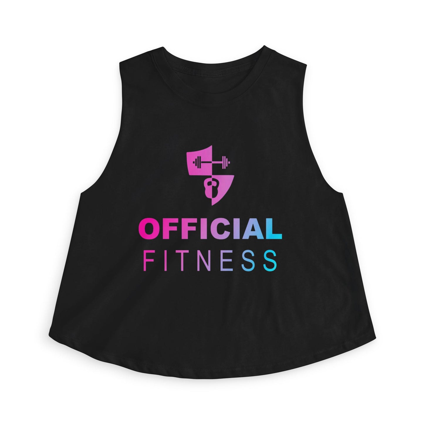 Official Fitness Women's Crop Top — Pink & Blue Athletic Logo Tank