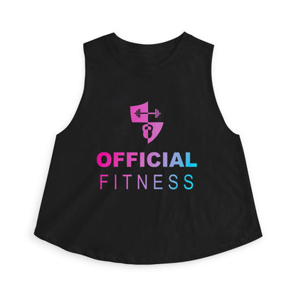 Official Fitness Women's Crop Top — Pink & Blue Athletic Logo Tank