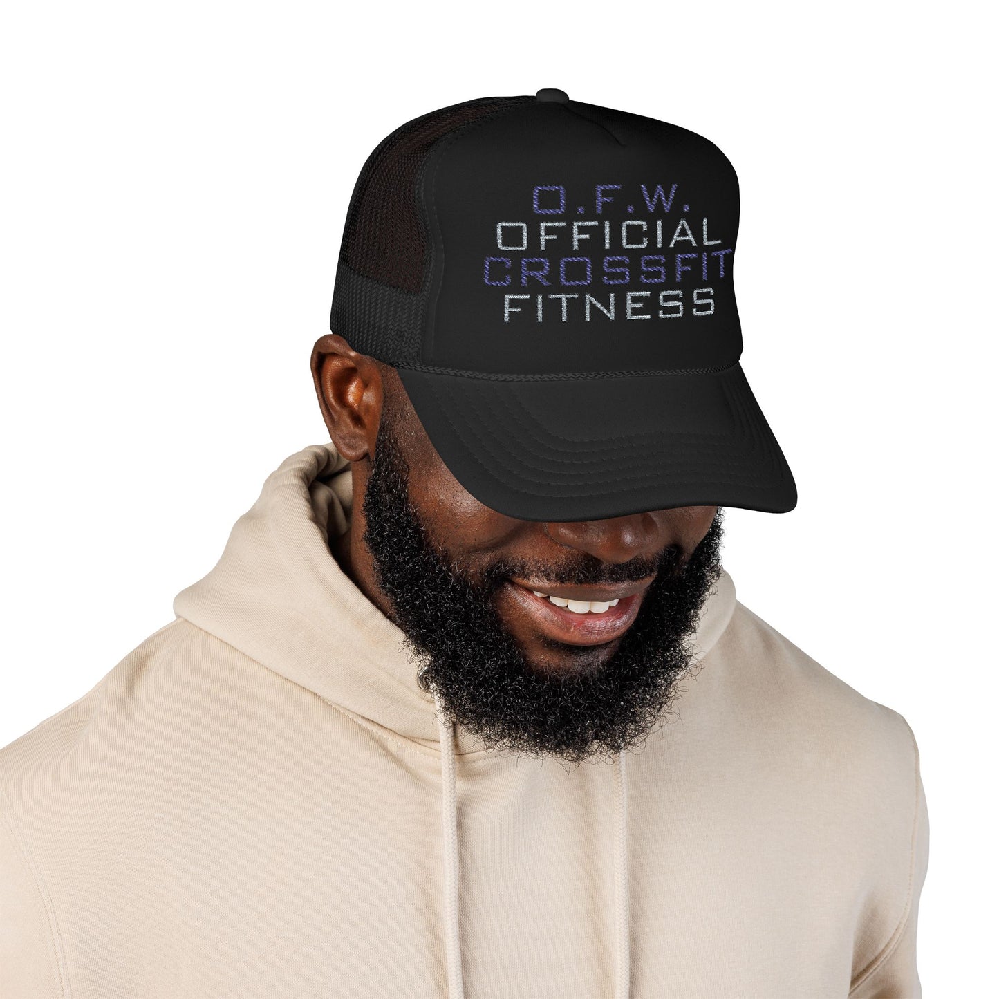 Embroidered Official CrossFit Fitness Foam Trucker Hat - O.F.W. Retro Athletic Cap