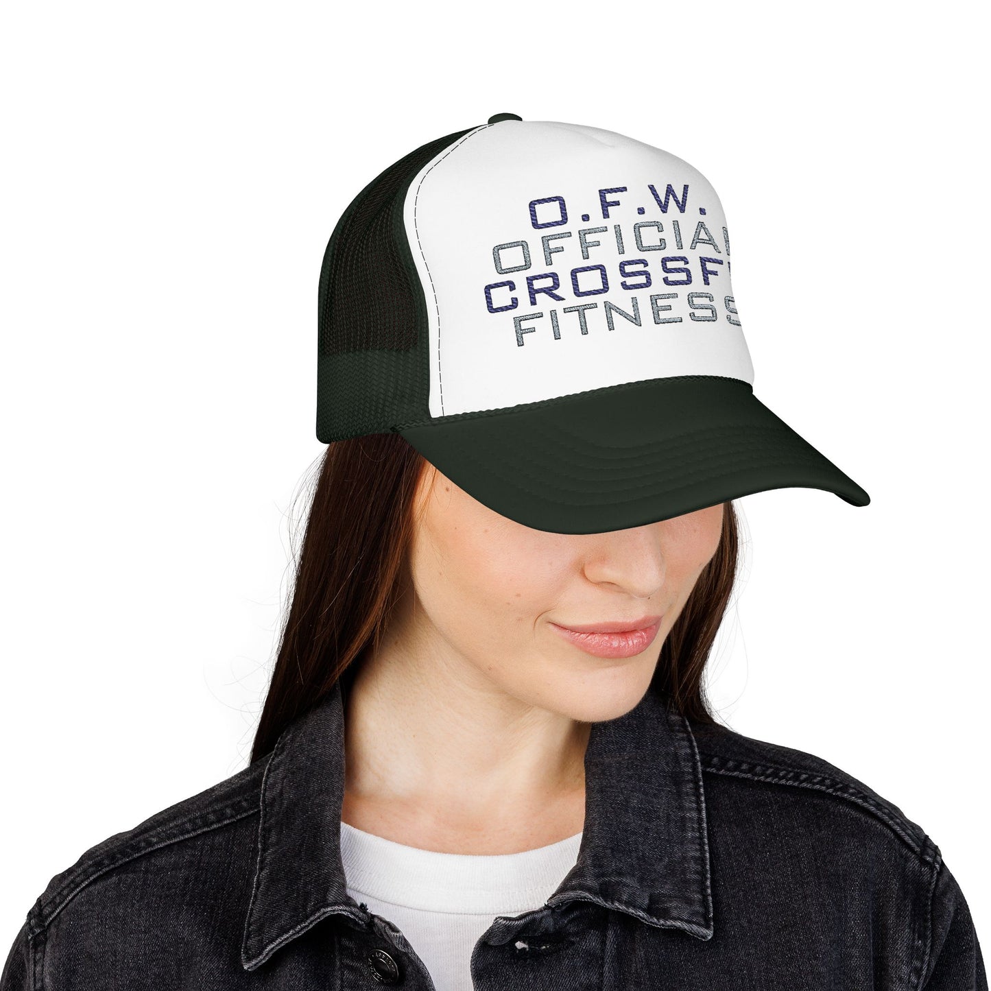 Embroidered Official CrossFit Fitness Foam Trucker Hat - O.F.W. Retro Athletic Cap