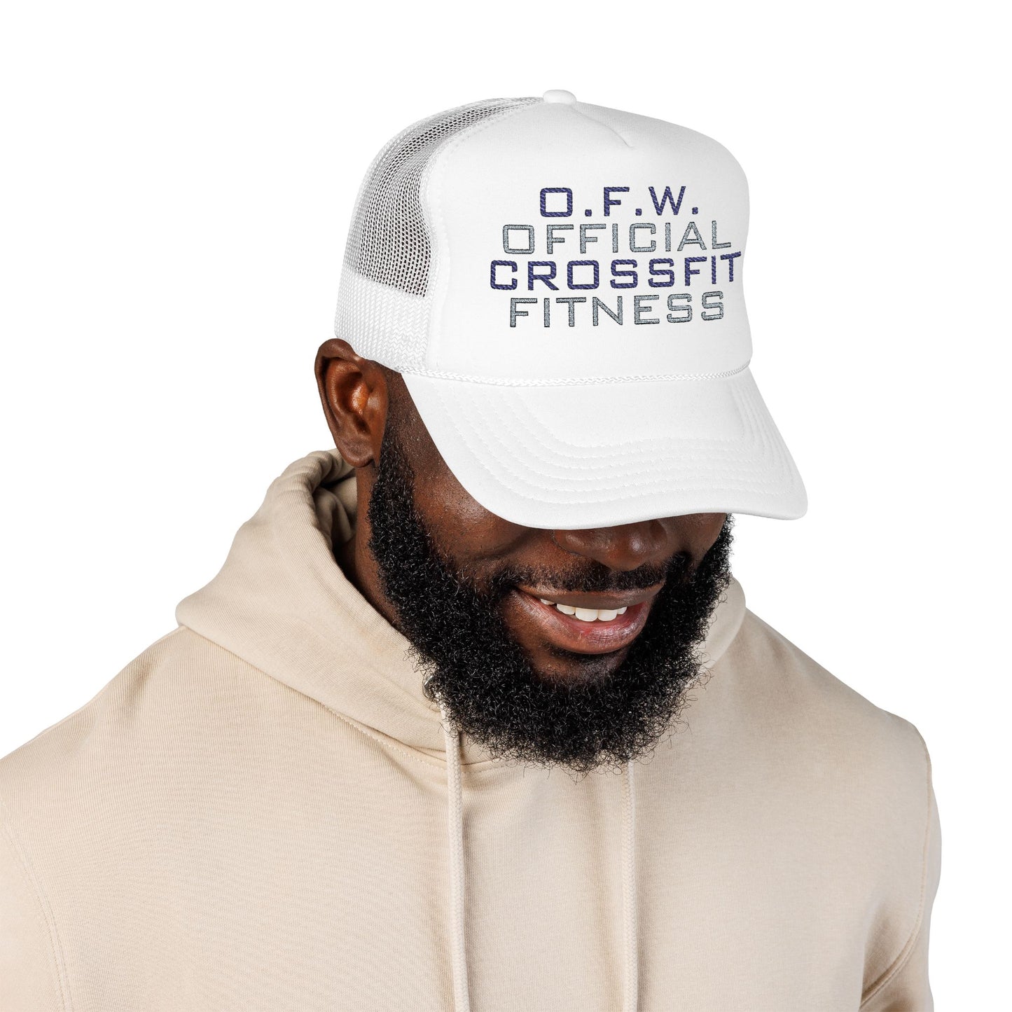 Embroidered Official CrossFit Fitness Foam Trucker Hat - O.F.W. Retro Athletic Cap