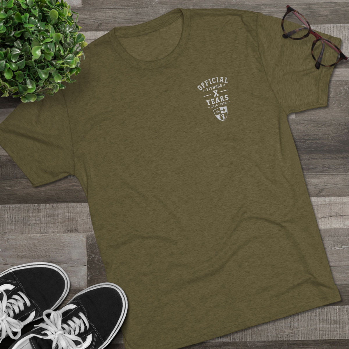 Crew Tee - 'Official' Ten Year Anniversary Vintage Shield Logo Chest Pocket T-Shirt