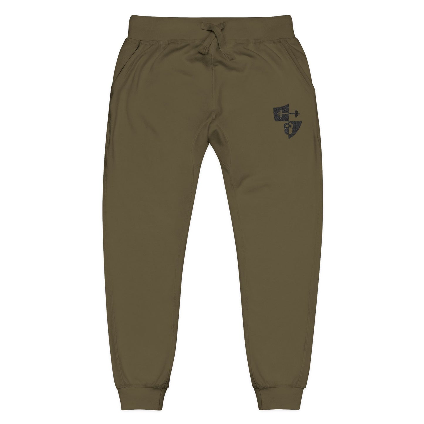 Embroidered Shield Fleece Sweatpants — Cozy Casual Loungewear