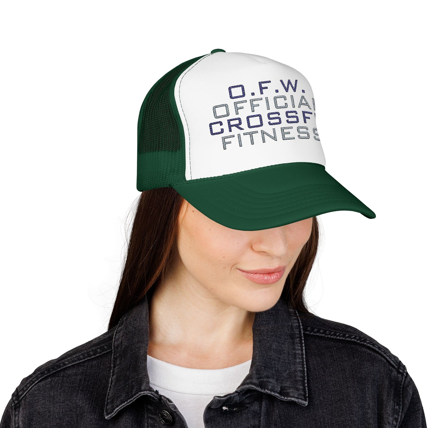 Embroidered Official CrossFit Fitness Foam Trucker Hat - O.F.W. Retro Athletic Cap