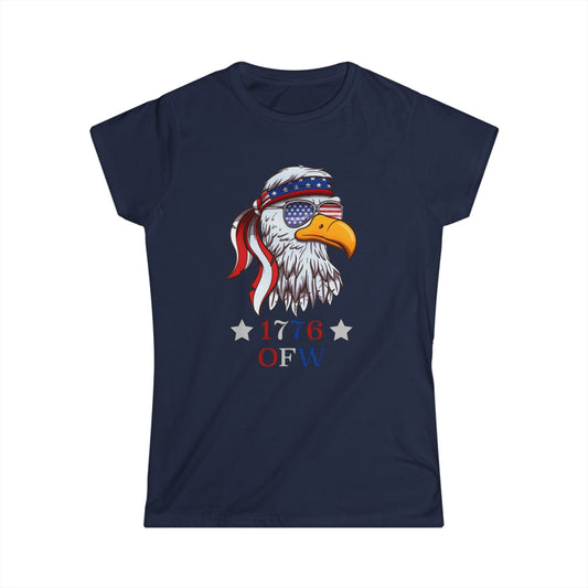 Patriotic Eagle Tee — 1776 American Flag Bald Eagle Women's Shirt