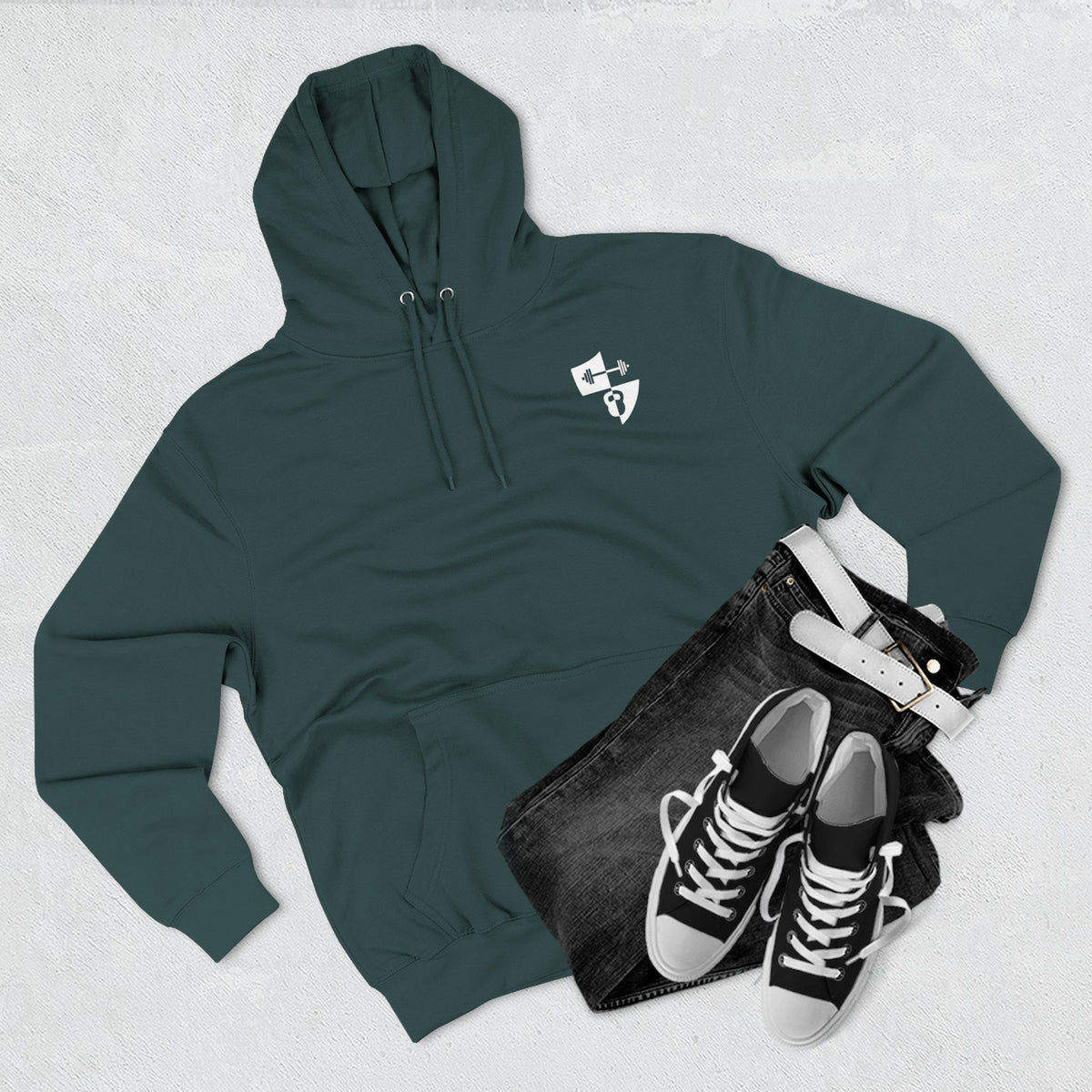 Anniversary Hoodie — Small Chest Logo Fleece Pullover