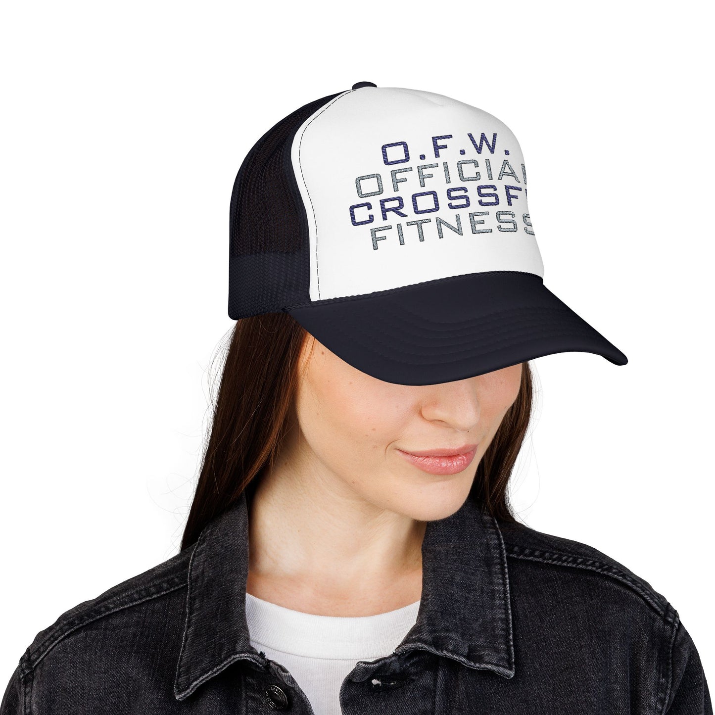Embroidered Official CrossFit Fitness Foam Trucker Hat - O.F.W. Retro Athletic Cap