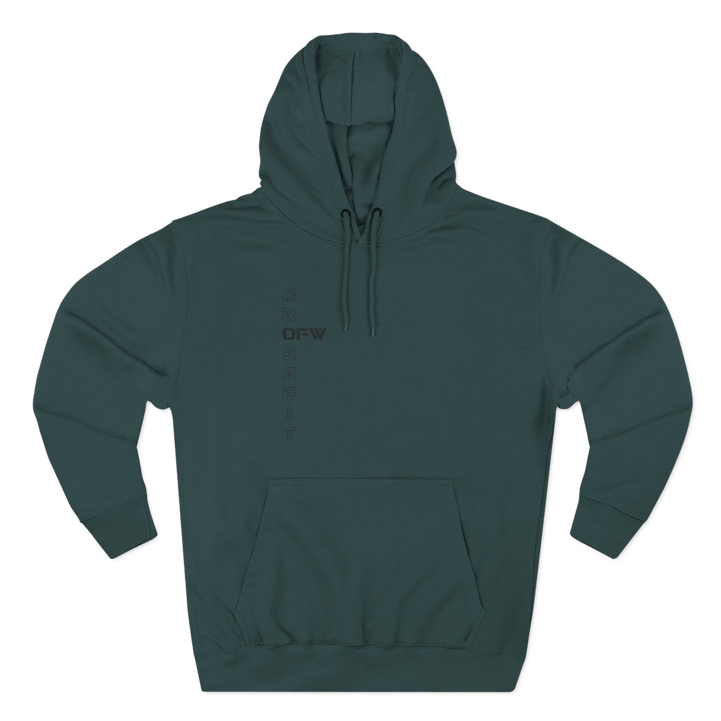 OFW CrossFit Flag Hoodie — Distressed American Flag with Barbell Shield