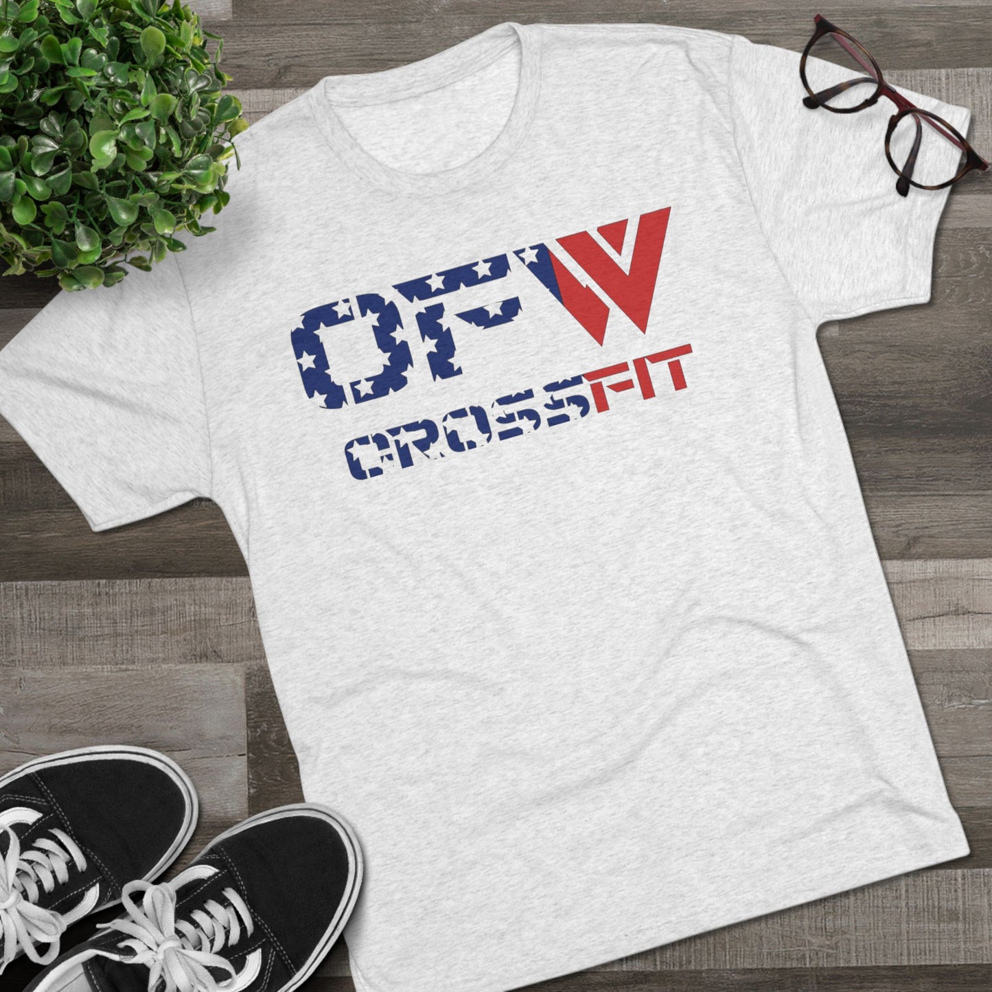 OFW CrossFit Patriotic Tee — American Flag Workout Shirt