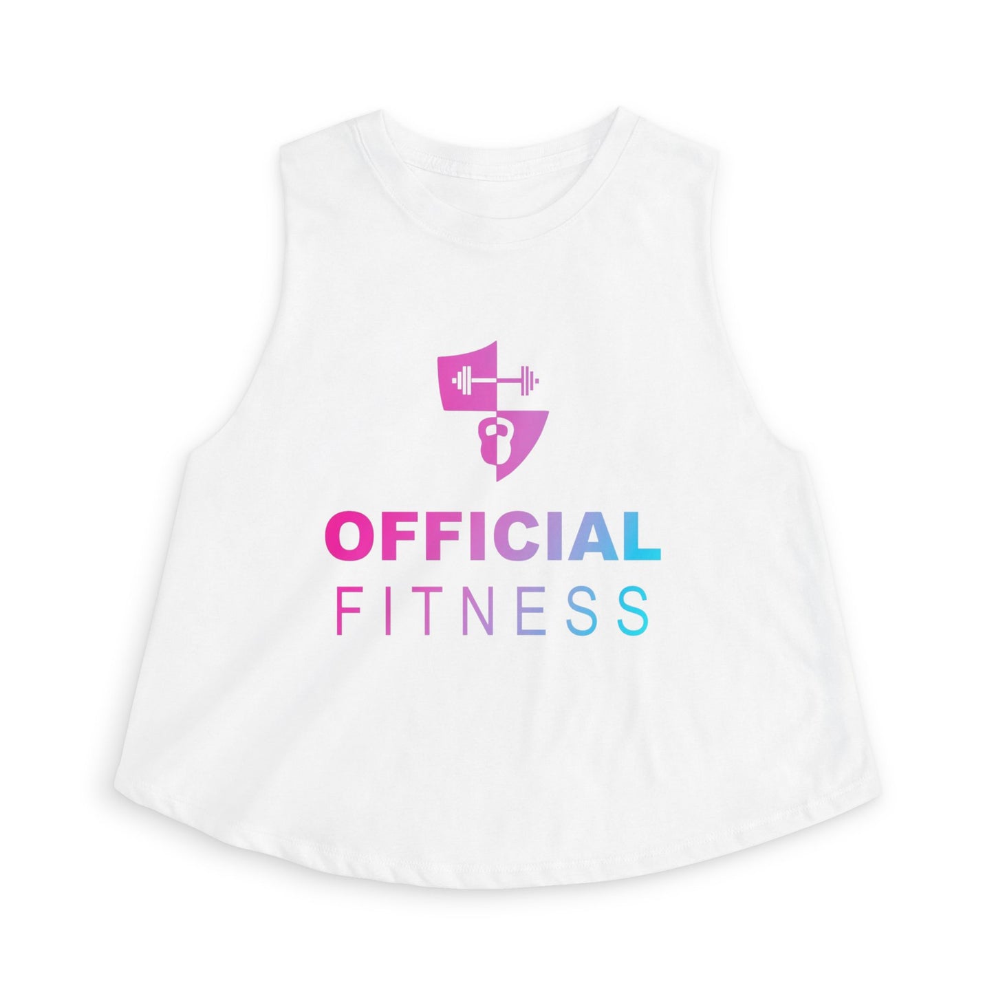 Official Fitness Women's Crop Top — Pink & Blue Athletic Logo Tank