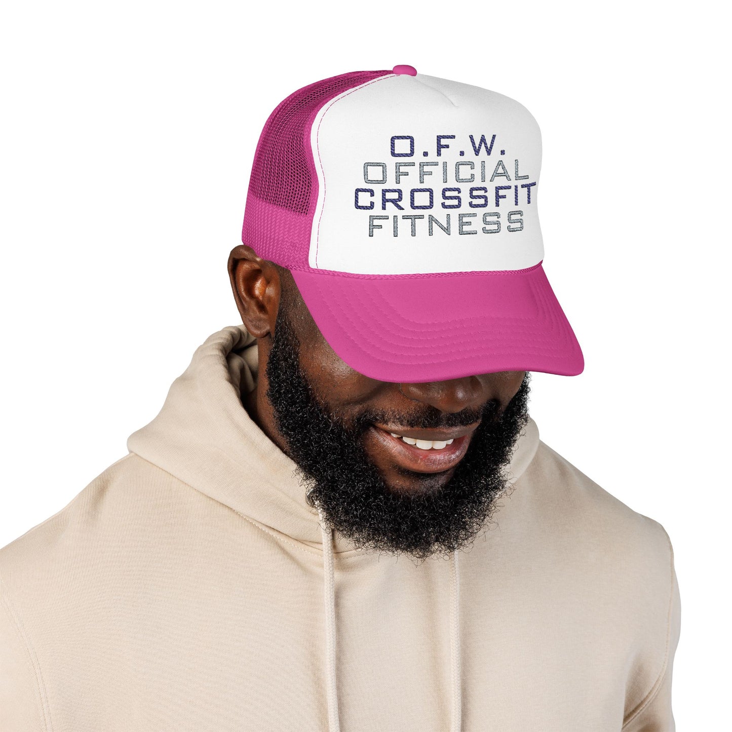 Embroidered Official CrossFit Fitness Foam Trucker Hat - O.F.W. Retro Athletic Cap