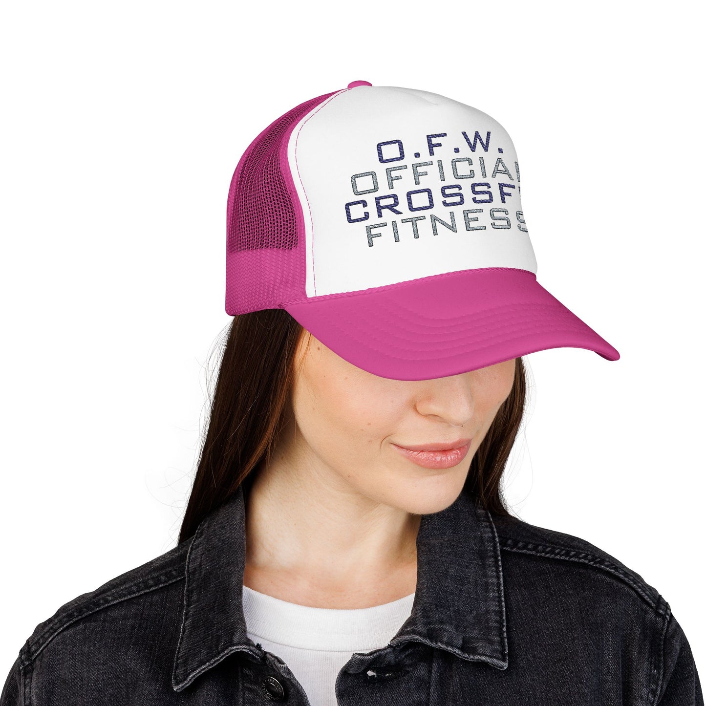 Embroidered Official CrossFit Fitness Foam Trucker Hat - O.F.W. Retro Athletic Cap