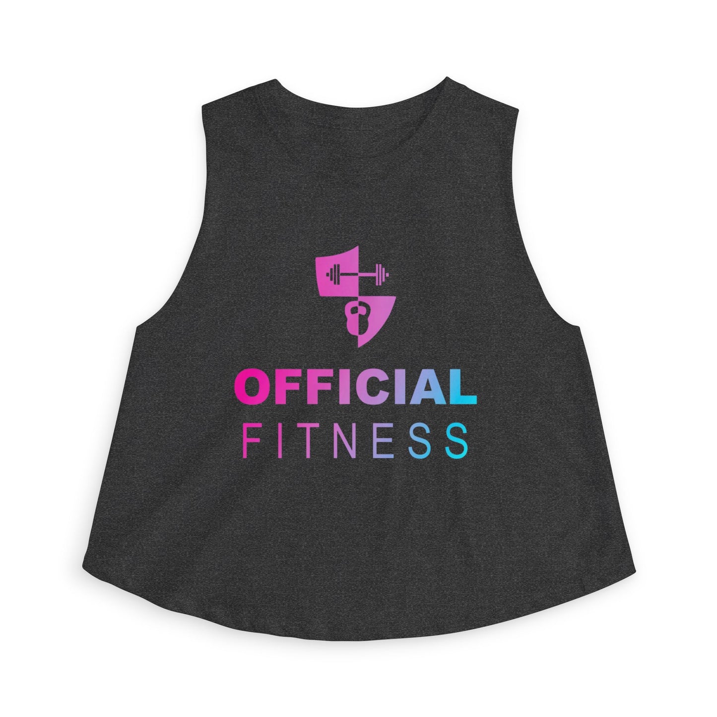 Official Fitness Women's Crop Top — Pink & Blue Athletic Logo Tank