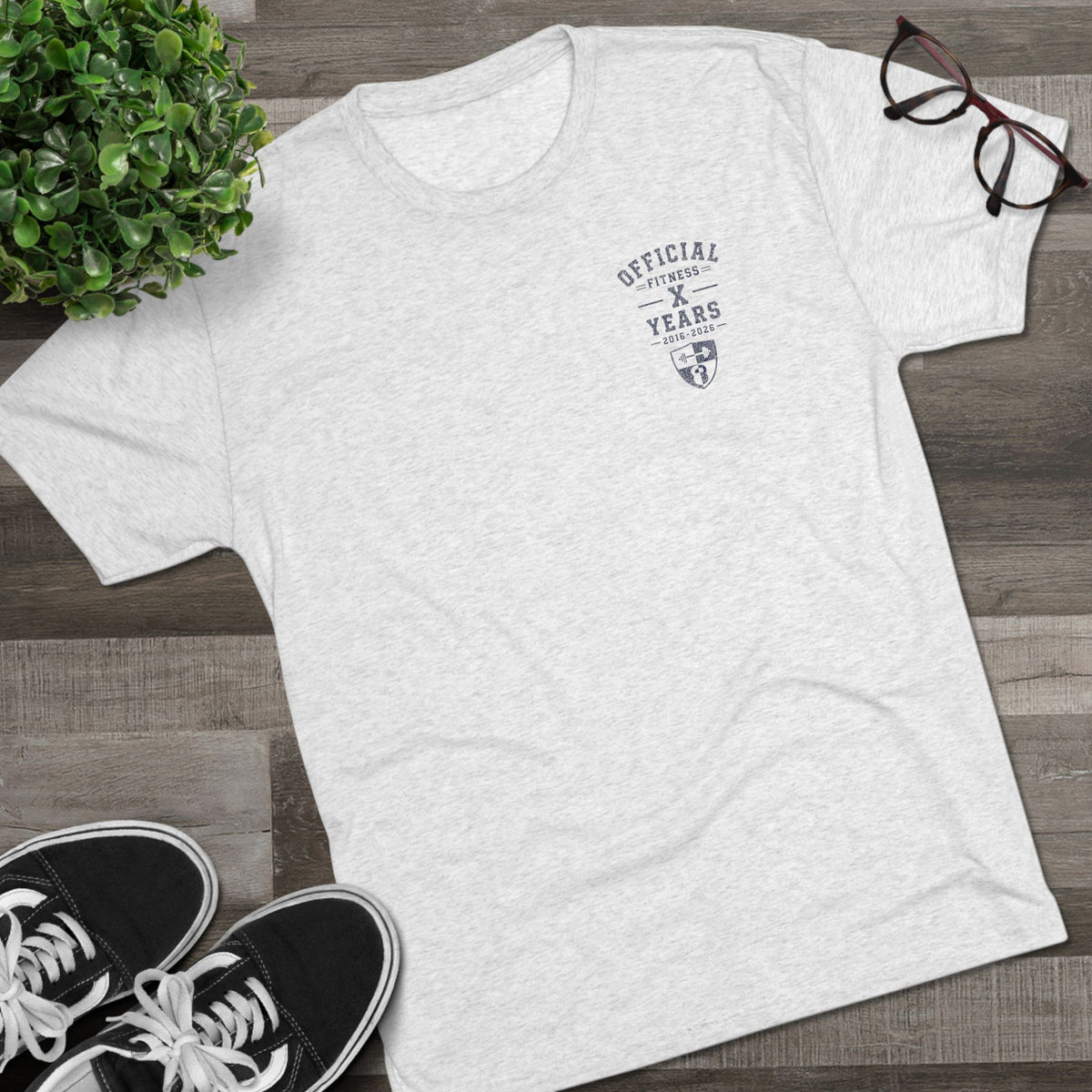 Crew Tee — 'Official' Ten Year Anniversary Vintage Shield Logo Chest Pocket T‑Shirt