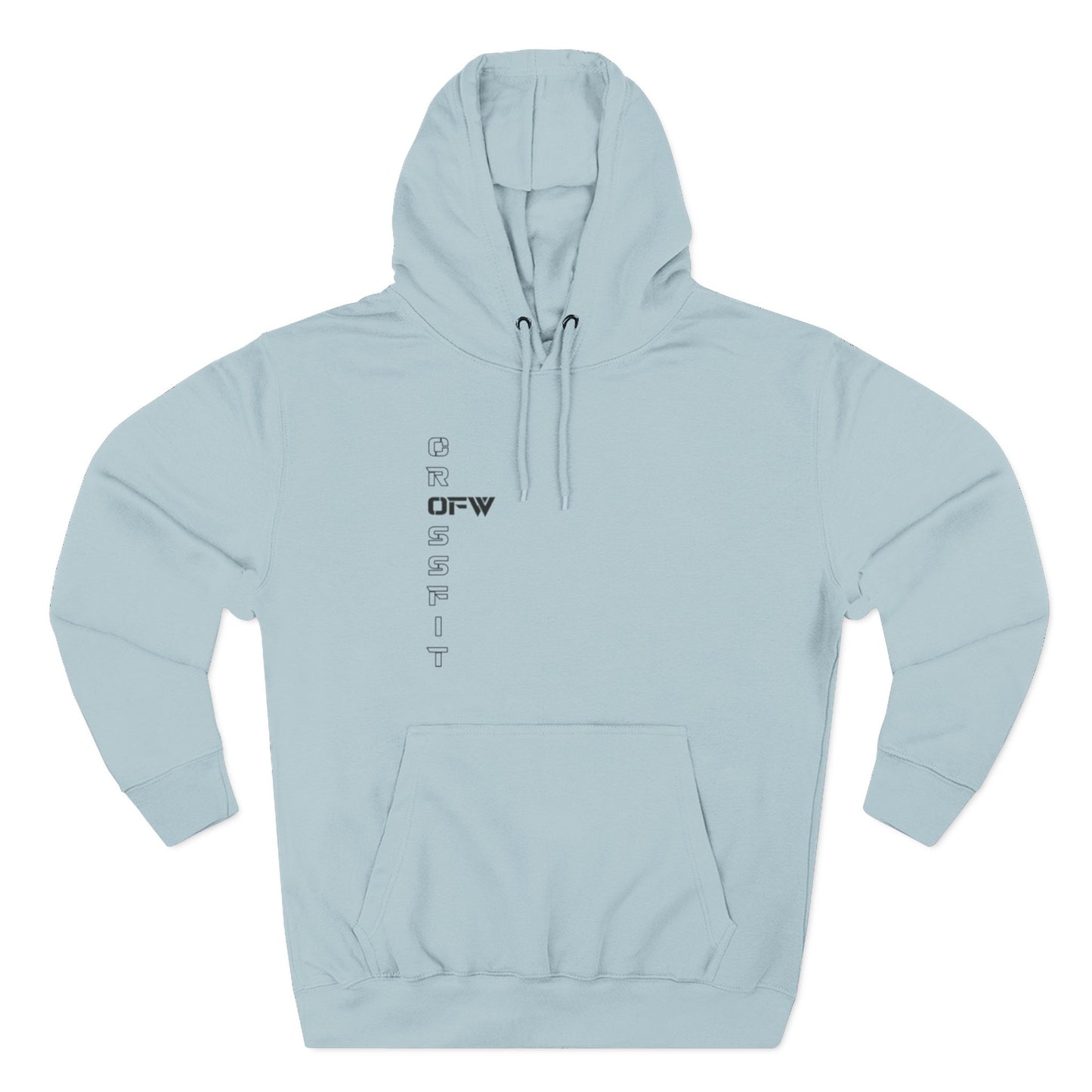 OFW CrossFit Flag Hoodie — Distressed American Flag with Barbell Shield