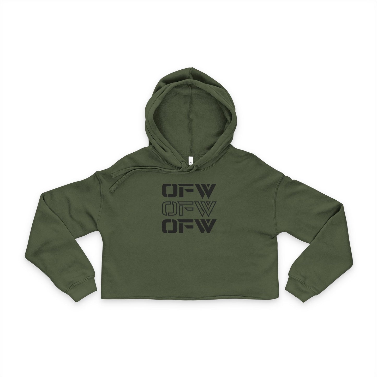 Cropped Hoodie — Subtle Monochrome Geometric Logo for Women's Streetwear