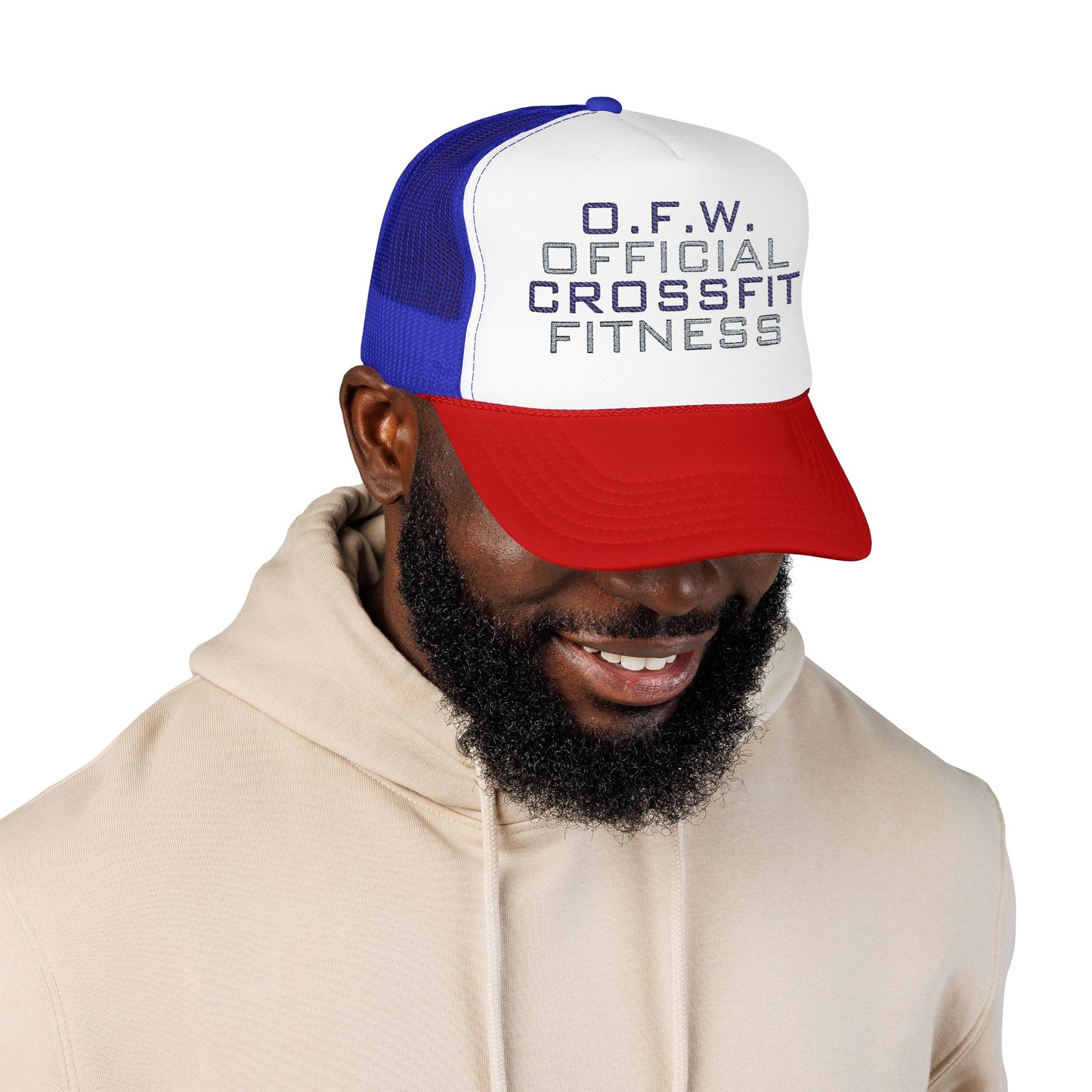Embroidered Official CrossFit Fitness Foam Trucker Hat - O.F.W. Retro Athletic Cap