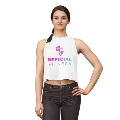 Official Fitness Women's Crop Top — Pink & Blue Athletic Logo Tank